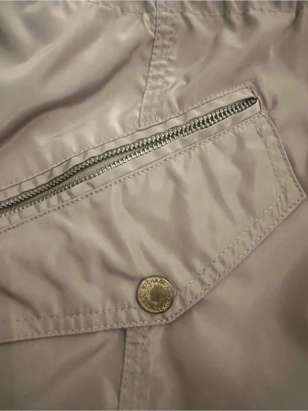 Michael Kors Taupe Hooded Jacket
